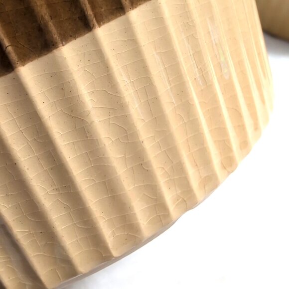 Set of 2 Vtg 60s T.G. Green "Granville" Casserole Bowls Brown/Honey Ribbed GUC - Picture 5 of 10